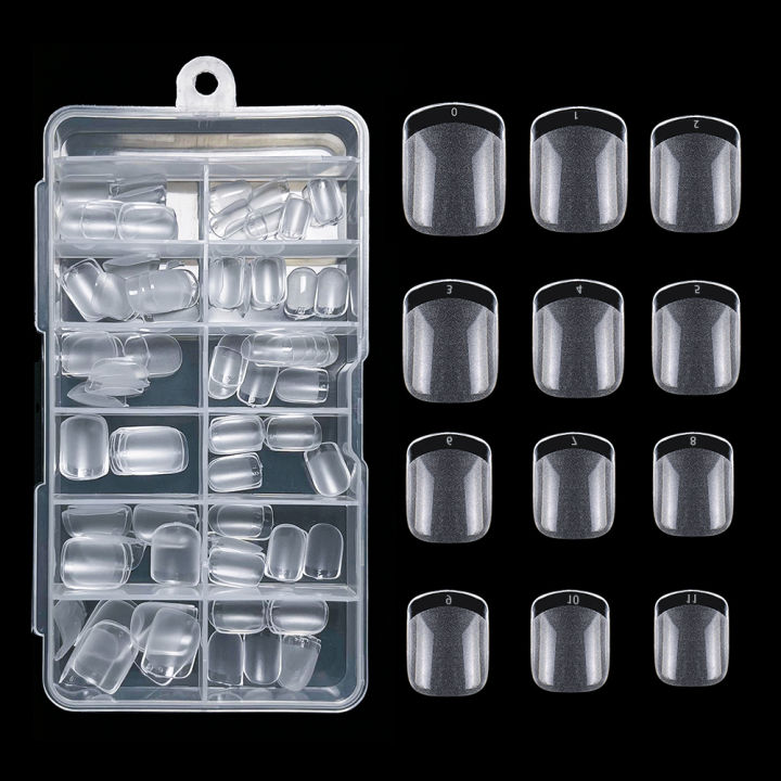120pcs XXS Extra Short Square Nail Tips Half Matte Pre-shaped Nail for Small Nail Bed Poly Nail Extensions Press on Nails