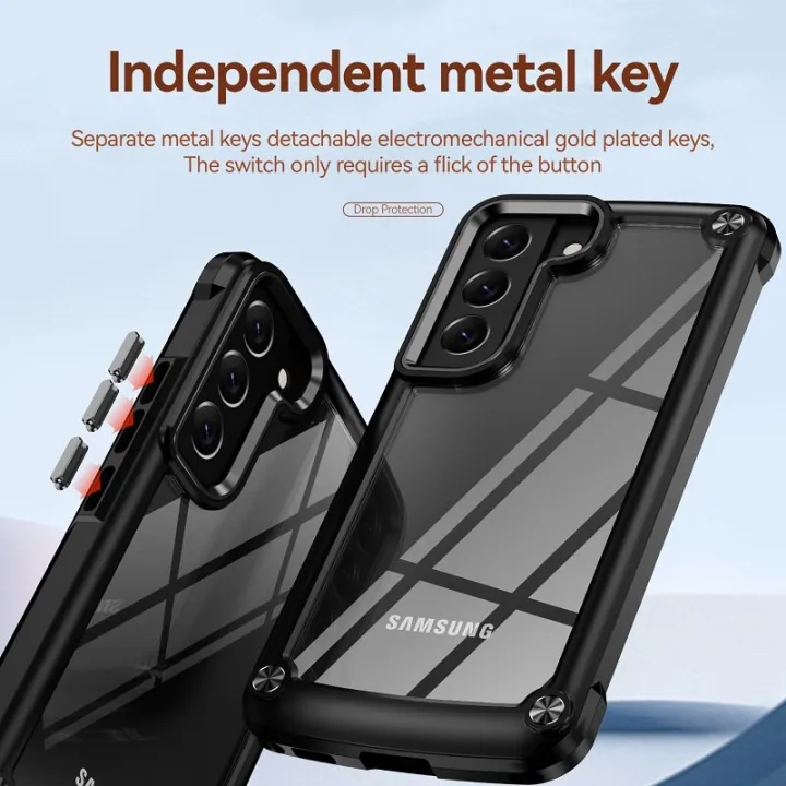 HODON%20Transparent%20Back%20Phone%20Cases%20For%20Samsung%20Galaxy%20S26%20S25%20S24%20S23%20S22%20Ultra%20S21%20S24%20Plus%20Plating%20Camera%20Frame%20Case%20For%20A52%20A32%20Pure%20Color%20Bumper%20Protect%20-%20Image%206