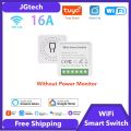 Smart WiFi Switch 16A mini Works with Smart Life/Tuya APP Alexa Google Home/Siri Support 3 methods of control, With power meter & without power meter. 