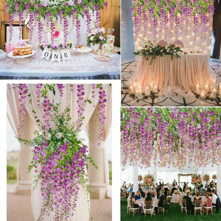 1%20Piece%20%20Vine%20Garland%20Silk%20Hanging%20Ceiling%20Decoration%20Wisteria%20Leaf%20Flower%20Wisteria%20Flower%20-%20Image%204
