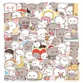 20/40/60 pcs Peach and Goma Stickers Lovely Cute Cat Couple Stickers for Laptop Scrapbook Journal Kids Girls Boys Stickers. 