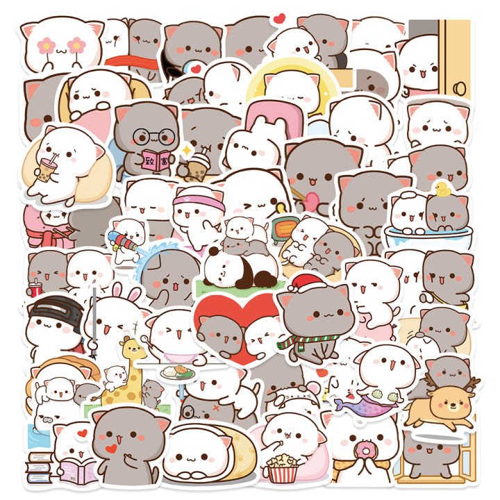 240%20pcs%20Peach%20and%20Goma%20Stickers%20Lovely%20Cute%20Cat%20Couple%20Stickers%20for%20Laptop%20Scrapbook%20Journal%20Kids%20Girls%20Boys%20Stickers%20-%20Image%202