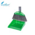 DUSTPAN AND BROOM SET WITH 70CM PLASTIC COATED METAL HANDLES - FEATHER BRAND. 