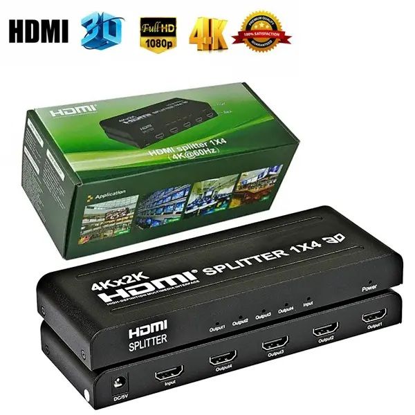 Spitter Box 4K HDMI Splitter 4 Port 1 in 4 out Splitter Box for Gaming And ...