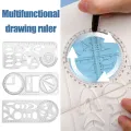 1/3pcs Multi-function Drawing Ruler Geometric Figure Ruler High School Mathematics Drawing Template Cute Ruler. 
