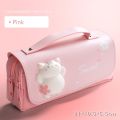 👍【HOT】 Cute Cat Decompression Pencil Case Big Pencil Box Portable Girls Pen Bag Double Layer School Pouch Kawaii Stationery Pensil Case. 
