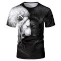 Black and white lion 3D Printed T shirt Cool Animal Pattern 2020 Fashion Summer Short Sleeve Tops Men's Tshirt Boy Girl Tees. 