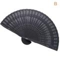 Fashion Wedding Hand Fragrant Party Carved Bamboo Folding Fan Chinese Wooden Fan. 