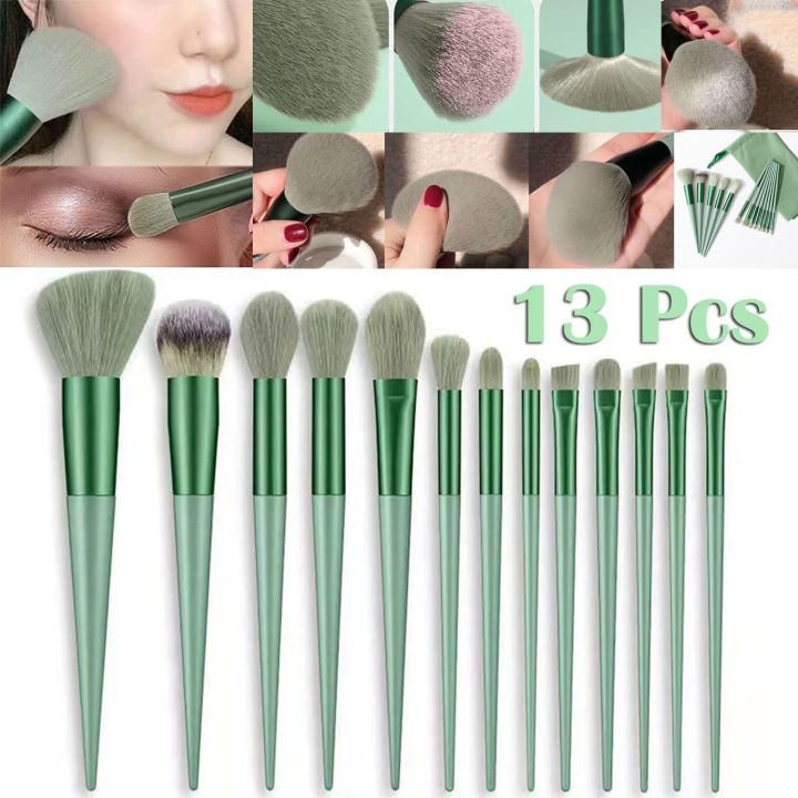 13 Pieces Makeup Brush Set Eye Shadow Foundation Women Cosmetic Brush Beauty Soft Makeup Tools With Bag