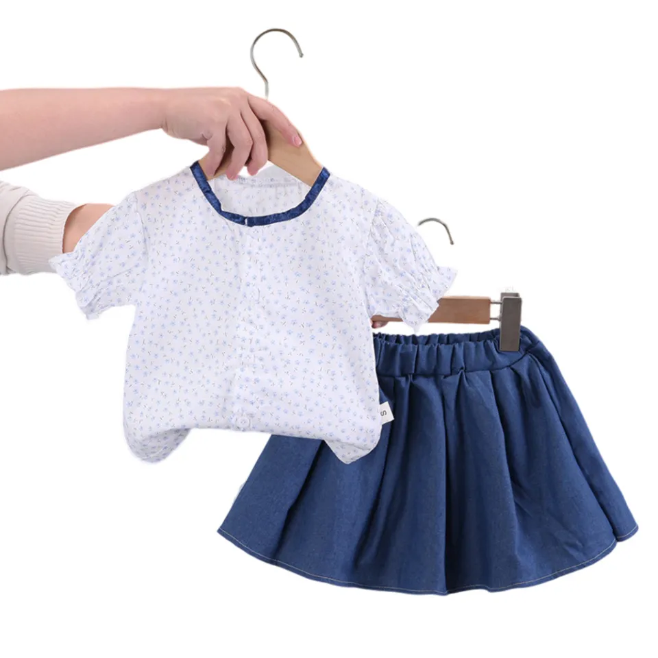 Yfashion 2-piece Toddler Kids Girls Cotton Short Sleeve Floral