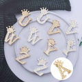 Fashion Crown 26 Initial Letters A to Z Crystal Rhinestone Brooch Pins for Women Wedding Dress Lapel Collar Pin Jewelry CVFHHH. 