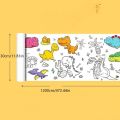 Adults Adhensive Diy Painting Coloring Graffiti Scrolls Watercolor Paper Art Wall Sticker Children Drawing Roll Color Filling Paper Scroll Children'S Drawing Scroll Blank Coloring Pages. 
