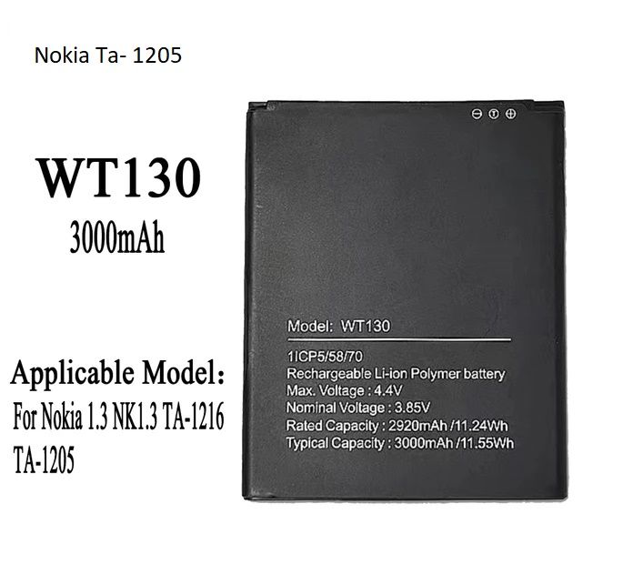 Nokia%201.3%20Nokia1.3Battery%20(TA-1205%20TA-1216)%20Battery%20WT130%203000mAh%20-%20Image%202