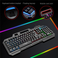 T-Wolf T16 Mechanical Feel Keyboard USB Wired RGB Backlight with Aluminium Metal Plate Gaming Keyboard. 