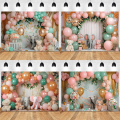 210X150cm Children'S Animal Birthday Background Cloth Balloon Photography Background Cloth Decor Easy Install Easy to Use , C. 