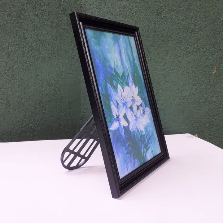 Framed%20Art%20Print%20Wall%20Art%20Blue%20Lily%20Flowers%20Acrylic%20Abstract%20Painting%20Picture%20Nature%20Decor%20for%20Living%20Room%20Bed%20Room%20Home%20Decoration%20-%20Image%203