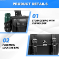 Withoutyou DynaSportster Rack With Cup Leather PU Saddle Universal New style Motorcycle Saddle Bag Side Duffle Bag Softail. 