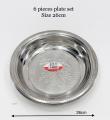 06PCS Silver Plate Set Wide (26cm/24cm) dining plates brings a touch of elegance and sophistication to every meal.. 