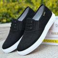 New Spring and Summer Tendon Bottom Old Beijing Cloth Shoes Men's Non-Slip Lazy Shoes Stylish Sneaker Breathable One Pedal Canvas Shoes. 