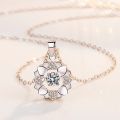 【ZOSR】45CM Short Necklace Pendent Round Heart Silver Embellished With Crystals From Swarovski Wedding Party Jewelry -WH154. 