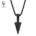 Sunny Arrowhead Pendant Men Necklace Vintage Alloy Chain Spearpoint Necklace Fashion Accessories. 
