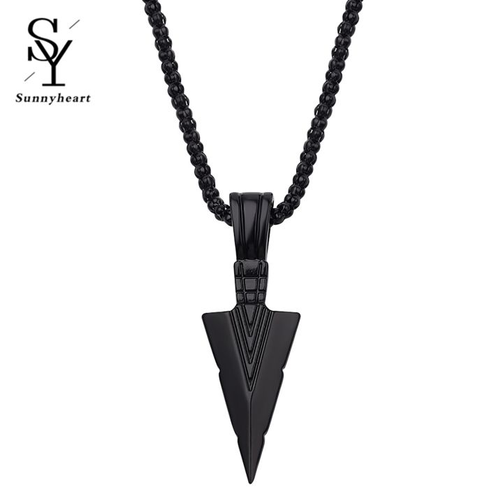 Sunny%20Arrowhead%20Pendant%20Men%20Necklace%20Vintage%20Alloy%20Chain%20Spearpoint%20Necklace%20Fashion%20Accessories%20-%20Image%202