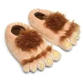 【ZOSR】Fashion Furry Adventure Warm Slippers Big Hairy Unisex Savage Monster Plush Home Slippers Indoor Shoes. 