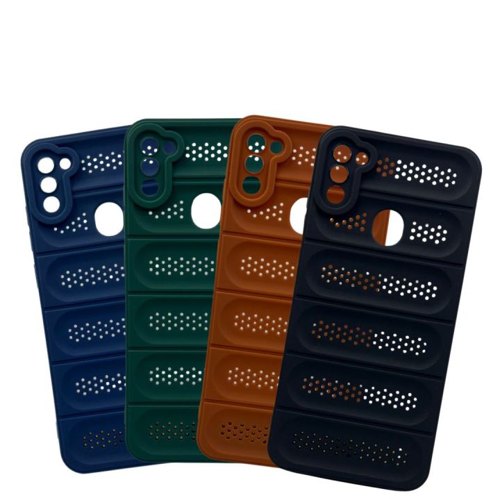 Cooling Breathable Mesh Samsung Galaxy A11 Heat Dissipation Case Skin Feel Silicone Ultra Thin Shockproof Lens Protection Mobile Back Cover