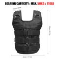 Max Loading 50kg Adjustable Weighted Vest Weight Jacket Oxford Exercise Weight Loading Cloth Strength Training (Empty). 