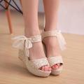 【BestGO】sandals women wedge shoes  Women Fashion Summer Slope With Flip Flops Sandals Loafers Shoes. 