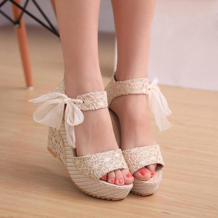 【BestGO】sandals women wedge shoes  Women Fashion Summer Slope With Flip Flops Sandals Loafers Shoes