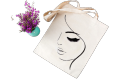 Girl Face Tote Bag - Eco-Friendly Zipper Bag for Women. 