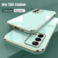 Square Glossy Phone Case For Oppo A12 A15 A16 A17 A52 A54 A94 A53 A53S A5 A9 2020 Reno 2Z 3 5 7 8 Lite 6 Pro Soft Cover. 