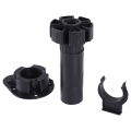 2x Plastic Adjustable Height Kitchen Cupboard Plinth Foot Leg Pair Black. 