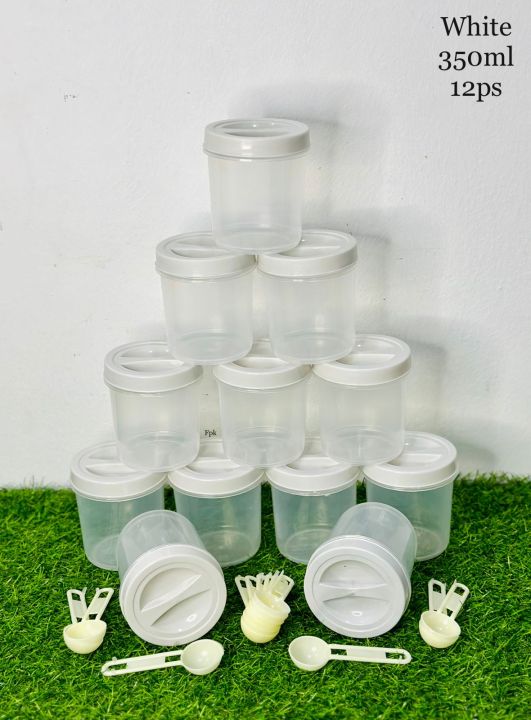 Kitchen%20Storage%20350ML%20Bottles%2012%20pcs%20with%20Spoon%20/%20Clear%20Plastic%20Lids%20/%20Colurfull%20Kitchen%20-%20Image%204