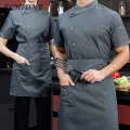 Restaurant Uniform Patch Pocket Men Women Kitchen Cooking Shirt. 