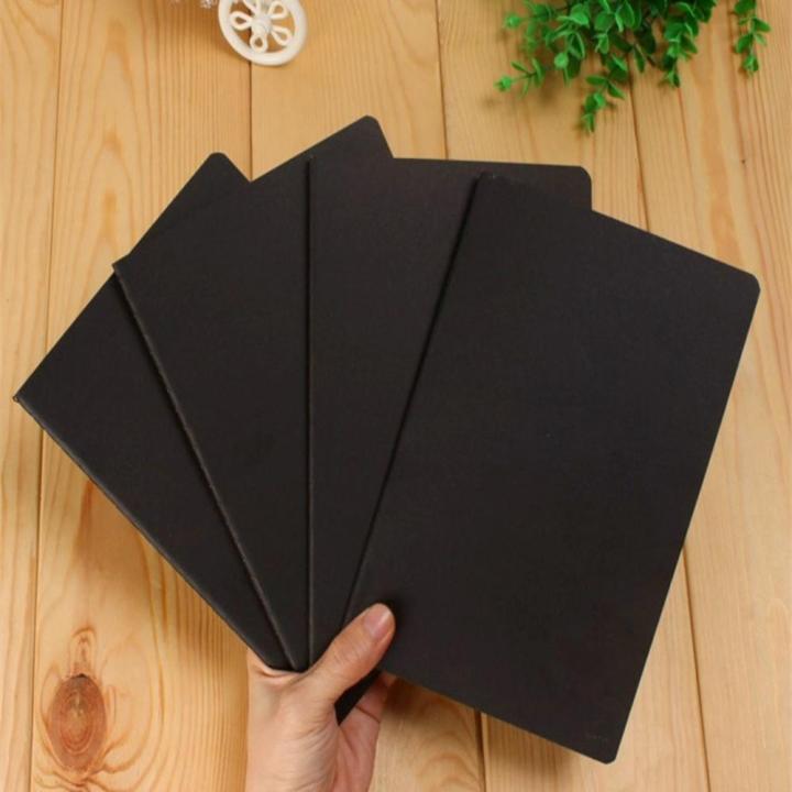 Retro Notebook diary Classic design Blank paper Black cover Sketchbook 88 pages A6 size Graffiti painting for Office supplies
