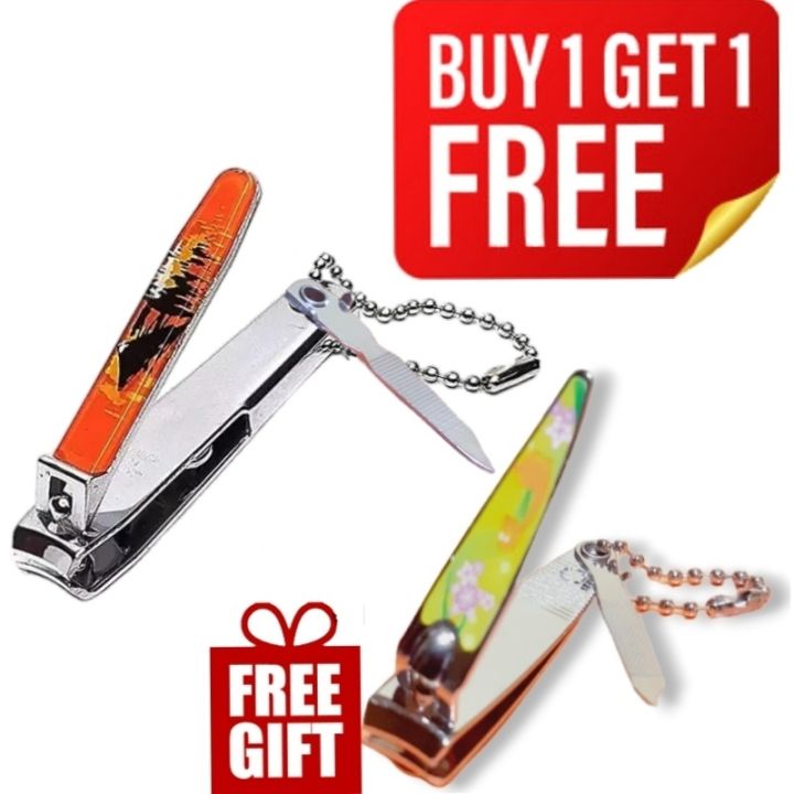 Nail Cutter Stainless Steel Black & Silver + ( Free Nail Cutter )