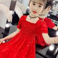 Parent-Child Dress Mother-Daughter Matching Outfit Summer Girls' Floral Dress Mother and Daughter Korean Style Loose Fashion Fried Street Fashionable Princess Dress. 