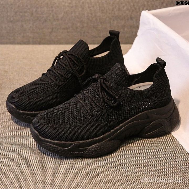 Black Work Restaurant Breathable Thick Bottom Soft Bottom Non-Slip Canteen 〉 Antiskid Shoe Women's Kitchen All Black Work Sports 〖