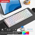 Lenovo Mini Gaming Mechanical Keyboard 63 Keys RGB Hotswap Type-C Wired Gaming Keyboard Keycaps 60% Ergonomics Keyboards. 