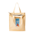 Heavy Duty Brown Eco Friendly Large Canvas Tote Bag with Zipper - 14.5 inches (L) * 3 inches (W) * 16 inches (H) - Holds up to 15kg. 