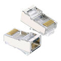 RJ45 Pass Through Shielded 8P8C Network Modular Plug Connector. 