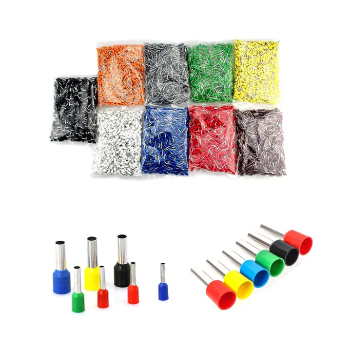 100pcs E6010 E6012 Insulated Ferrules Terminal Block Cord End Connector ...