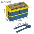 Lunch Box with Multi-layer Compartments 1400ml Double Plastic Lunch Box Three Compartments Sealed Avoid Food Mixing Perfect Meal Match Microwave Lunch Box Simple Multi-layer Bento Box. 