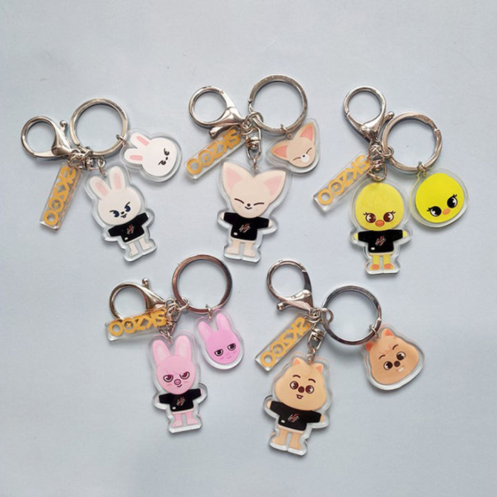 Stray Kids Cartoon SKZOO Key Chain Quality Acrylic Key Chain Bag Accessories ANLAN