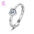 Vogue 1pcs/2Pcs Romantic Couple Wedding Ring Charm Heart Zircon Adjustable Rings for Men Women Girls Endless Love Jewelry Engagement Party Gift. 