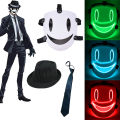 Japanese Anime Cosplay Face Mask Neon High Rise Invasion Mask LED Glowing Mask Sky invasion Masquerade Cosplay Prop. 
