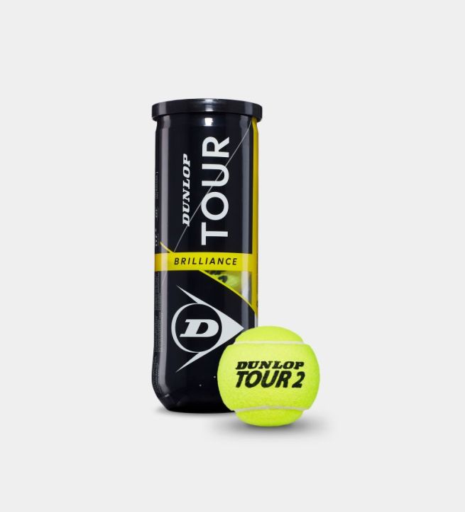High Quality Dunlop Tour Brilliance Tennis Ball 3 Balls Can / Set with HD Core and HI-VIS