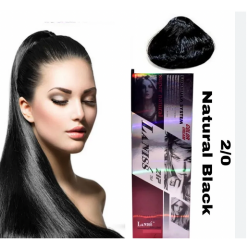 Laniss black hair colour dye ( NATURAL BLACK) 60ML